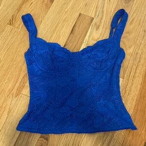 NWOT White fox lace corset top